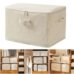 Sac de rangement pliable pour la maison, boîte de rangement en coton et lin, grand sac de rangement pour couette, sac de rangement pour vêtements, évaluation pour chambre VC