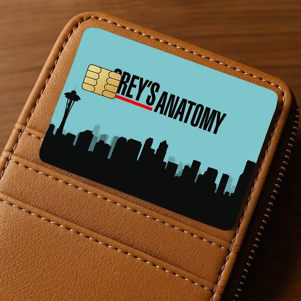 TV G-Greys Anatomy Credit Skin Cover Card Stickers 4PCS Film Bus Pass Front Decoration Bank Debit Waterproof