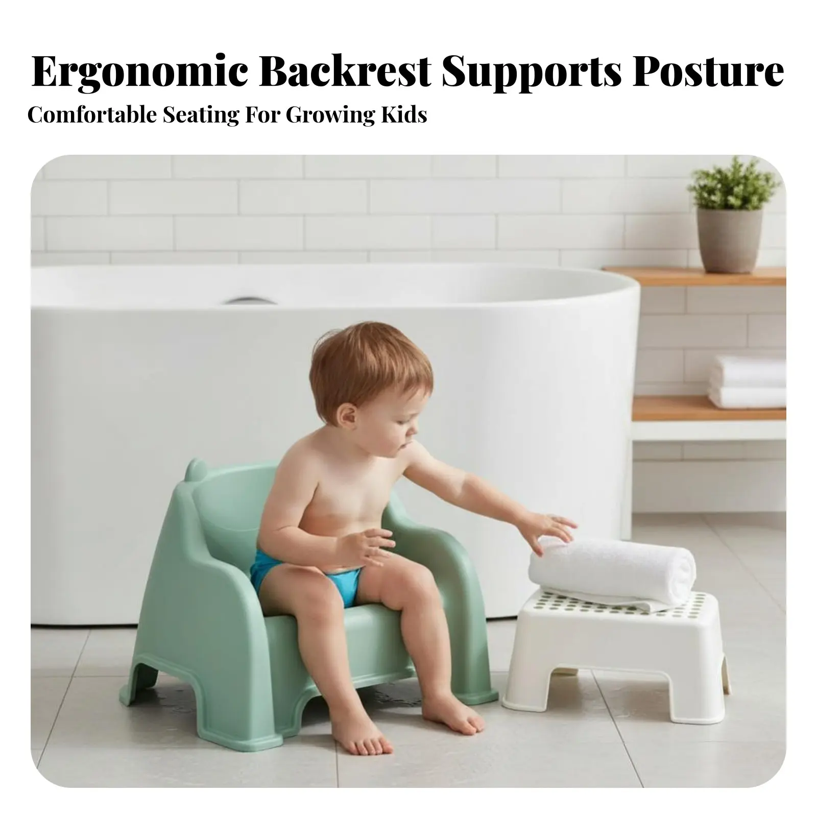 

Small Plastic Chair with Backrest Thickened Design Young Child Seat Anti-Slip Feet No-Tools-Required Assembly for Young Children