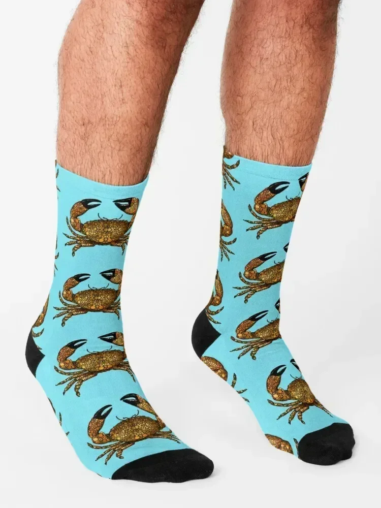 Stone Rock'd Stone Crab by Sharon Cummings Socks golf ankle loose anti-slip Socks Women Men's