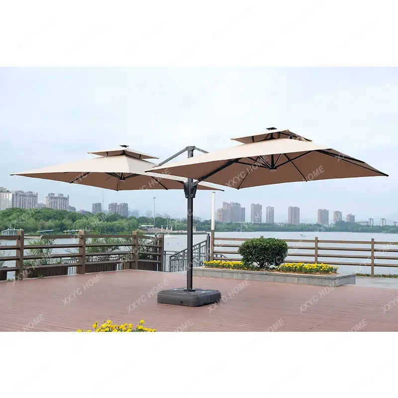 

Outdoor parasol courtyard Roman parasol box umbrella Garden Large parasol double head security property commercial swinging umbr