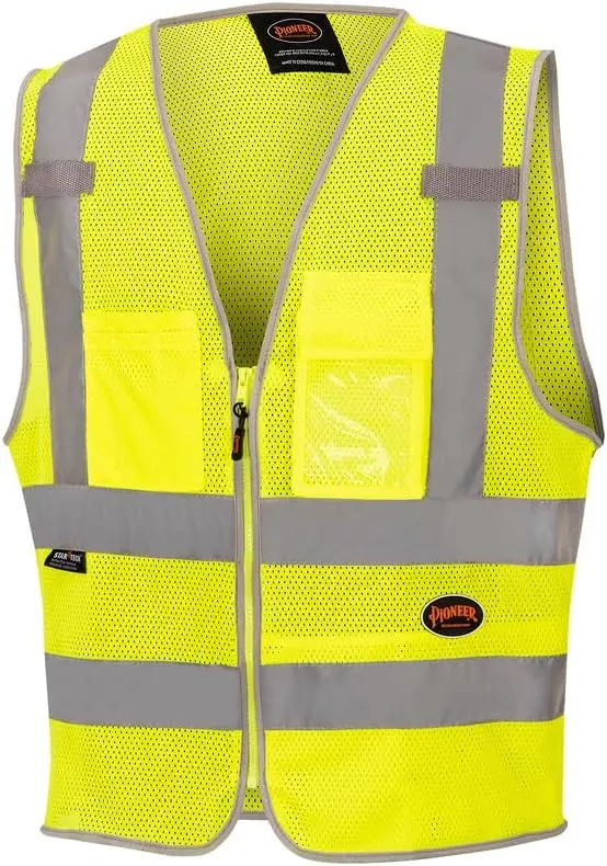 

Reflective Safety Vest with Cooling Mesh, 8 Pockets for Construction & Traffic - Class 2