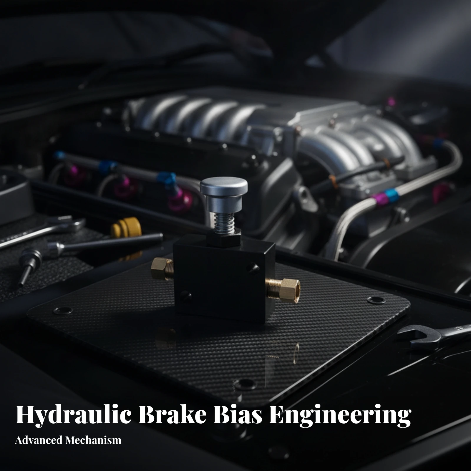 Compact Hydraulic Brake Bias Valve Aluminum Alloy Body Reliable Tuning with Side Ports for Custom Chassis