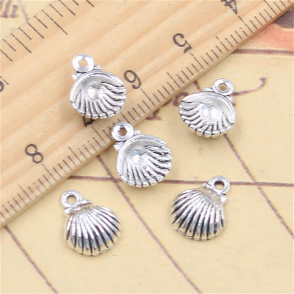 20Pcs/Lot Charms Shell Conch 12x9mm Antique Silver Color Pendants Making DIY Handmade Tibetan Finding Jewelry