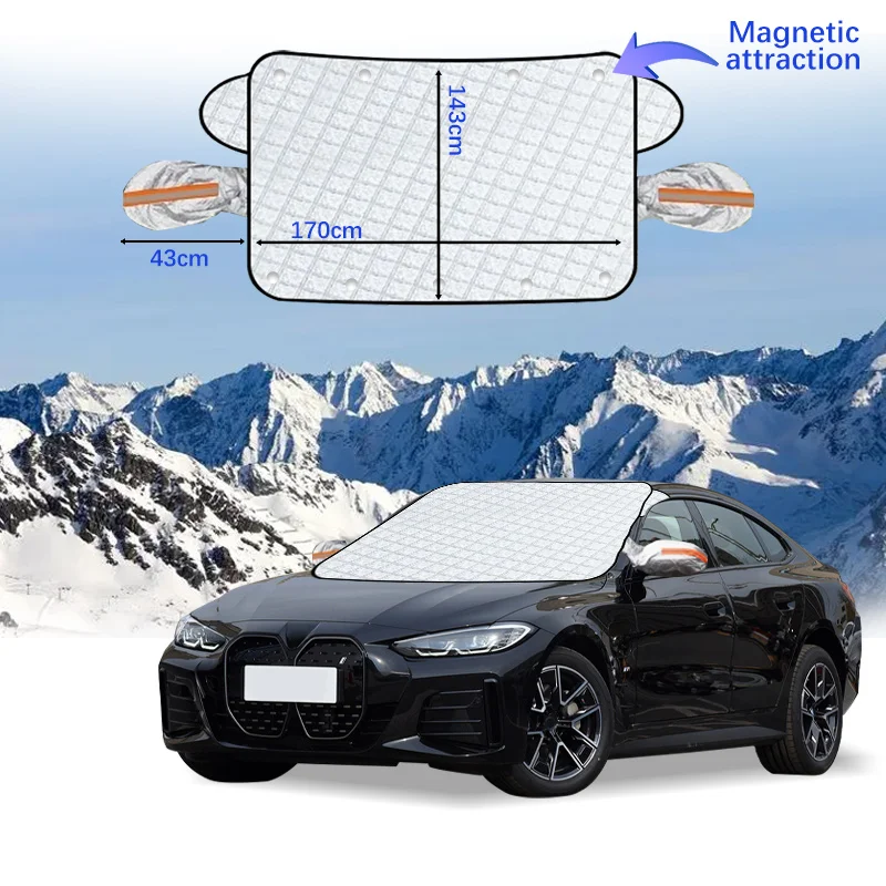 

Car Windshield Cover Magnet Winter Window Snow Shield Anti Frost Auto Front Window Snow Cover For BMW i4