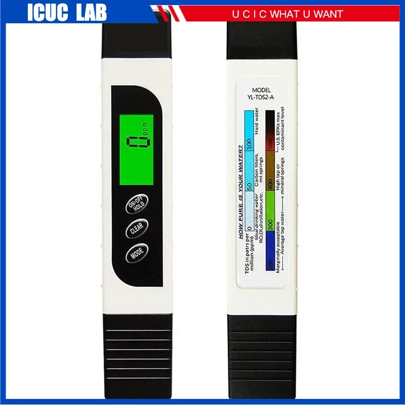 Portable TDS EC TEMP 3 In 1 Water Quality Test Pen Meter for Drinking Water