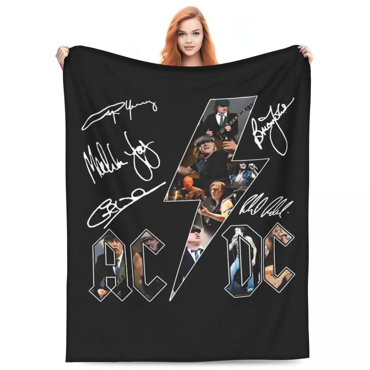 

Одеяло из металлической рок-группы AC DC на заказ, мягкое флисовое осеннее теплое фланелевое одеяло для дивана, уличное одеяло для спальни