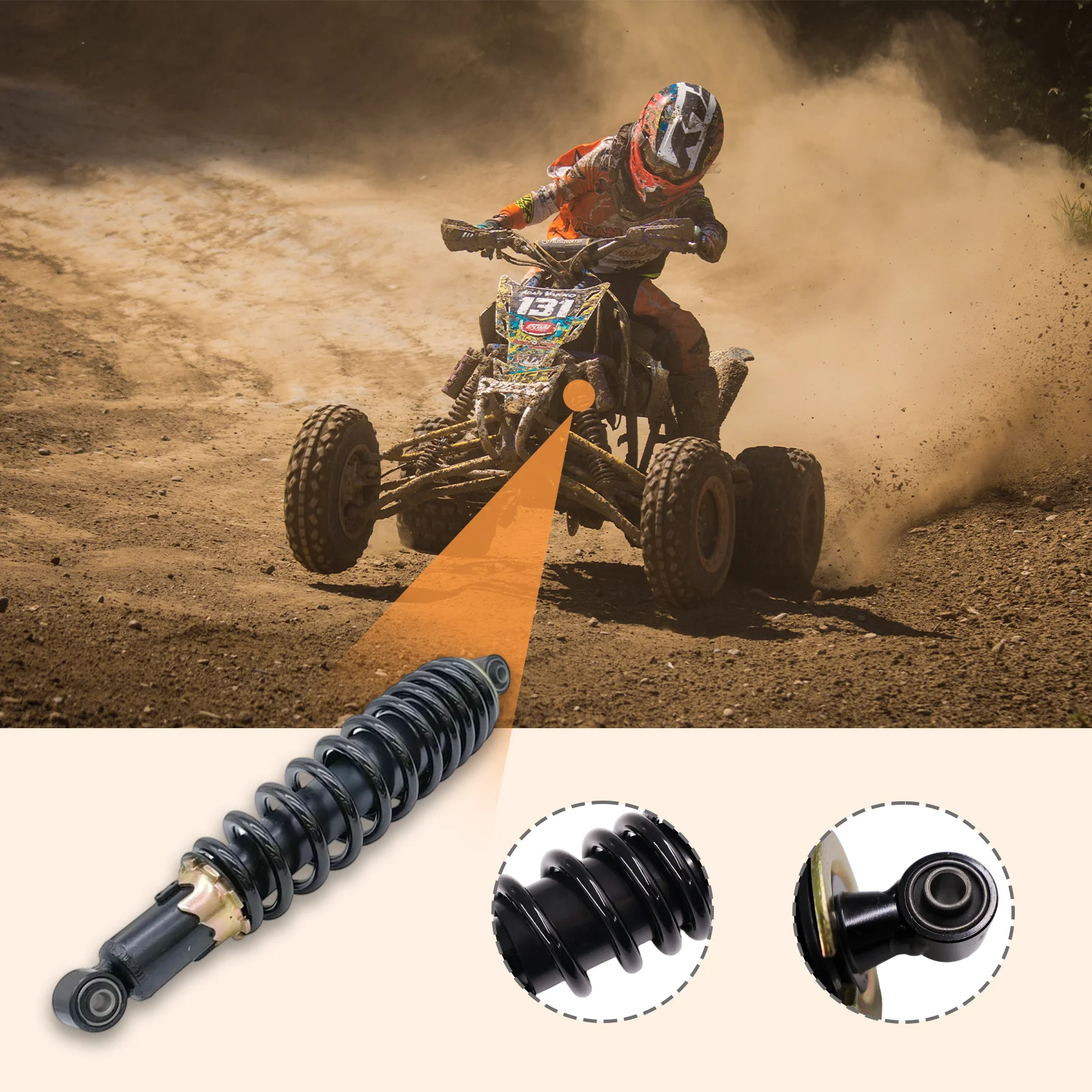 Front Rear Shock Absorber for Hisun 400ATV PJ00000551001700 PJ00000521001700 Quad Bike Part