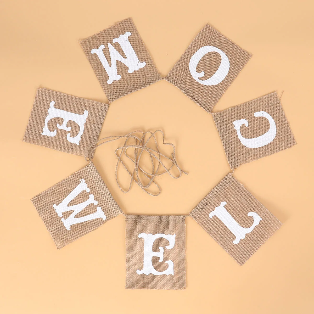 

2.8 Meters Party Bunting Welcome Banner Burlap Garland Decor for Wedding Christmas Halloween Birthday Event Decoration