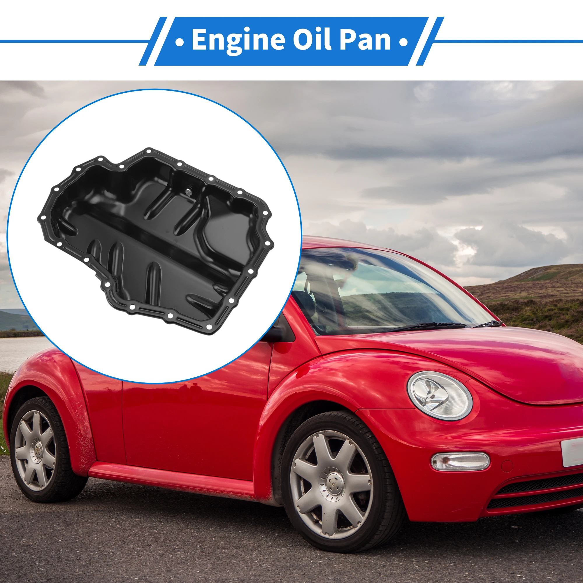 

UXCELL 1 Pcs No.01M321359 Engine Oil Pan for Volkswagen Beetle 1998-2004 Iron Black