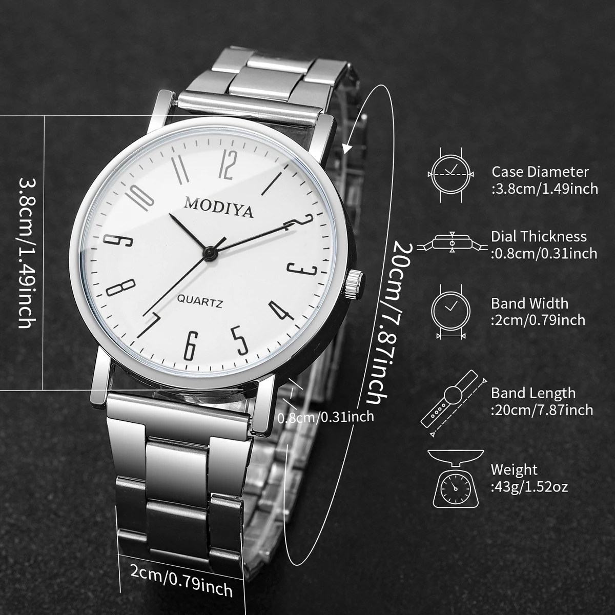 Fashion Men Business Watches Simple Arabic Dial Analog Quartz Wristwatch Reloj Hombre（Without Box） image 6
