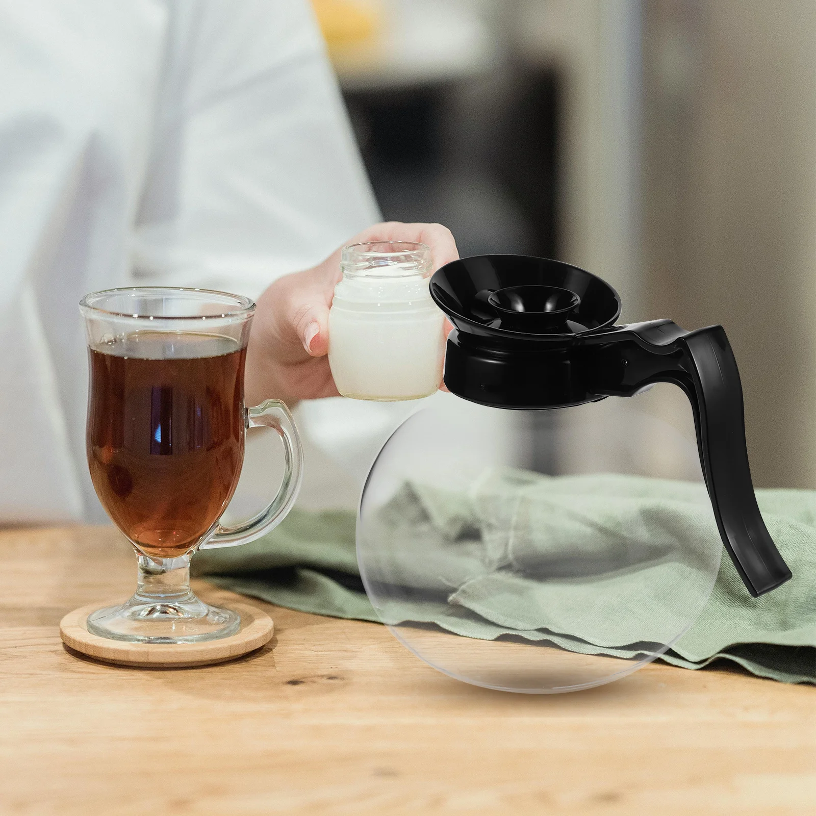 

Glass Percolator Coffee Pot Heat Resistant Handle Stove Top Brewing Coffee Tea Easy Clean Kitchen Elegant Kettle