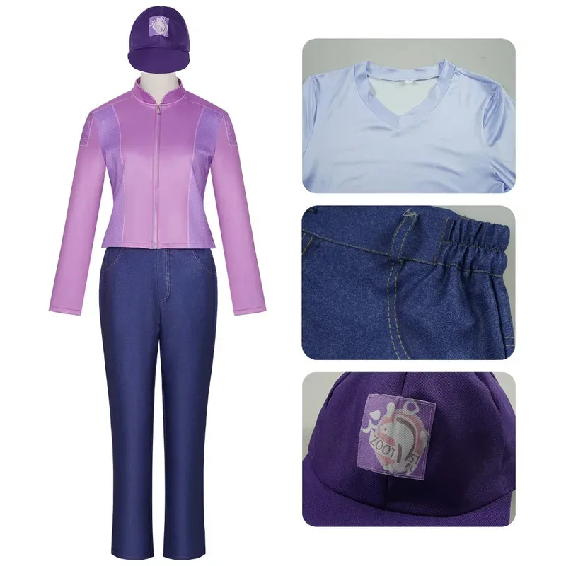 

Anime Zootopia 2 Fox Nick Cosplay Costume Pants Tops Hat for Women and Men Halloween Party Outfits Disguise