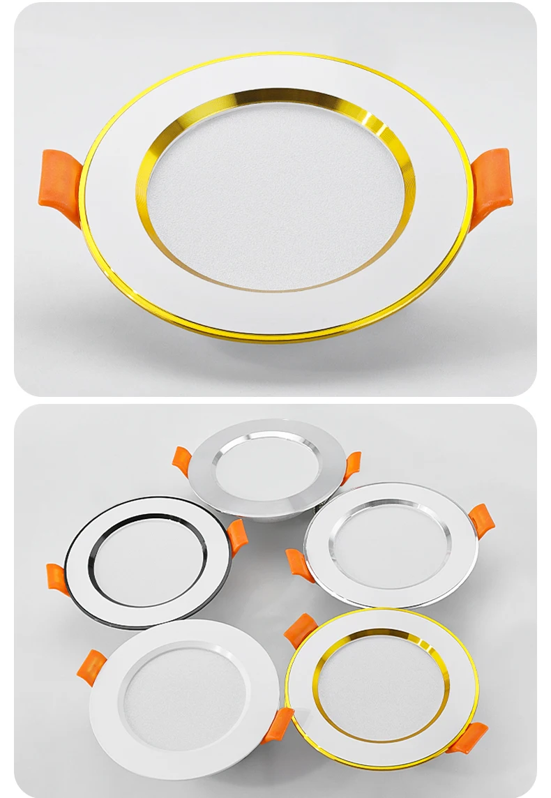 LED Downlight AC220V LED Ceiling Spot Three colors dimming 5W 7W 9W 12W  Recessed in Downlight Light Cold Warm white Lamp AC220V