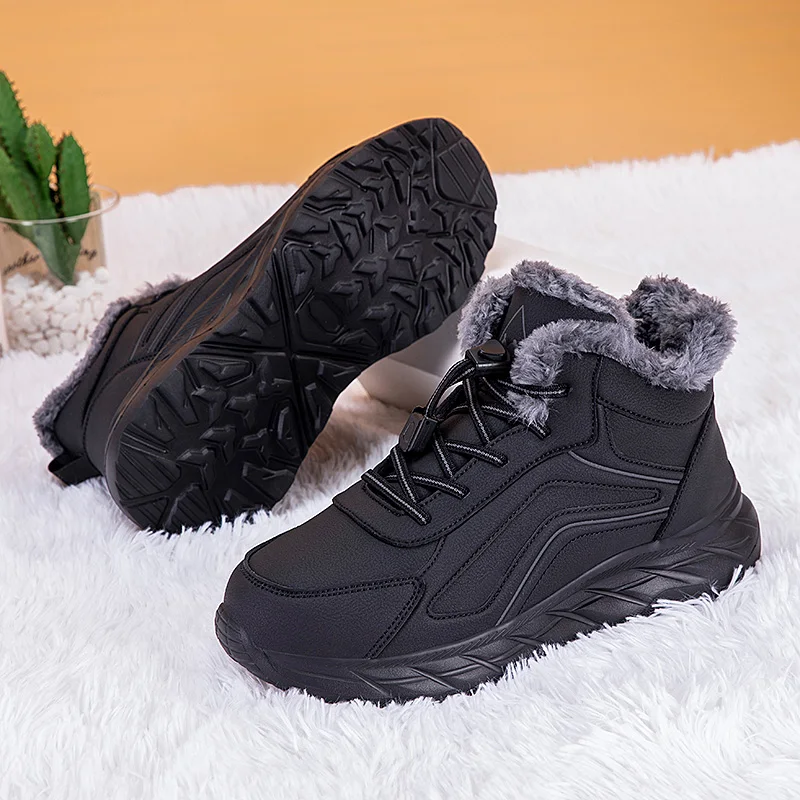 ELUVA الرجال أحذية الثلوج الحرارية مقاوم للماء المضادة للانزلاق أحذية الشتاء الدافئة المشي لمسافات طويلة أحذية عمل عدم الانزلاق الأحذية الحرارية في الهواء الطلق للرجال