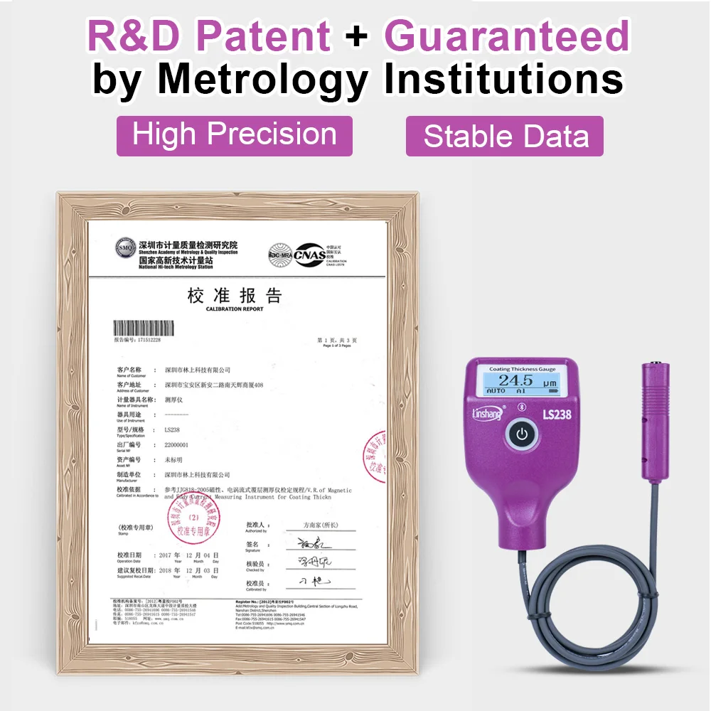 LS238 External Small Probe Automotive Paint Thickness Measurement Digital Car Paint Coating Tester Paint Thickness Gauge view 6