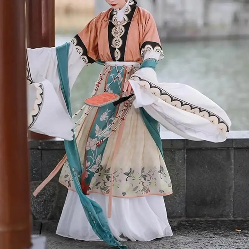 Women Hanfu Chinese Traditional Clothing Set Figure of Ladies Series Ancient Folk Stage Performance Dance Costumes Girls Gift