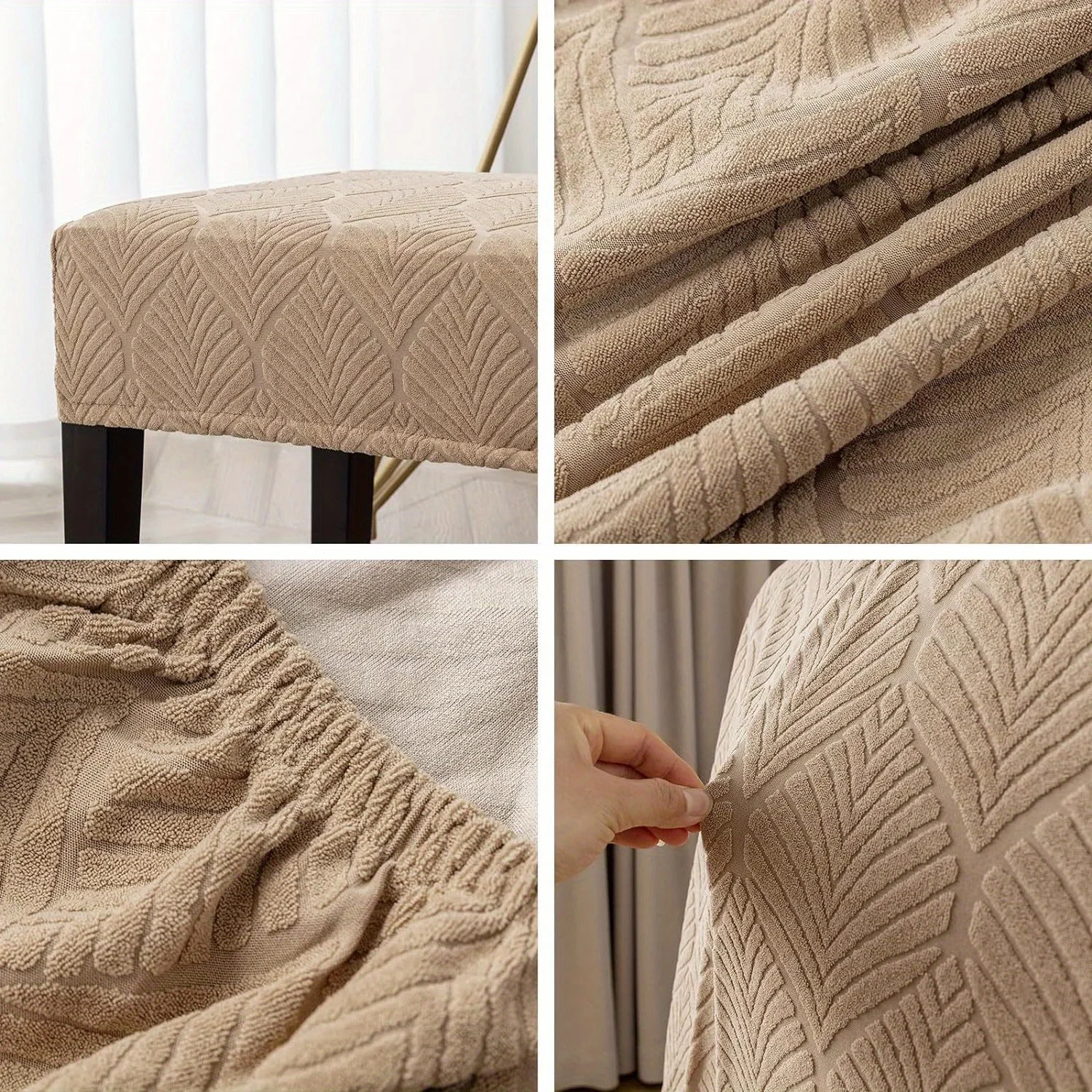 1Pc Waterproof Jacquard Texture Stretch Dining Room Bench Cover Spandex Washable Soft Removable Bench Slipcovers Bench Covers
