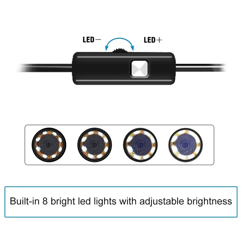 Endoscope Camera 8mm  For iPhone  Cars Endoscopic  Waterproof 8 LEDs Borescope Automobile engine Inspection iPhone