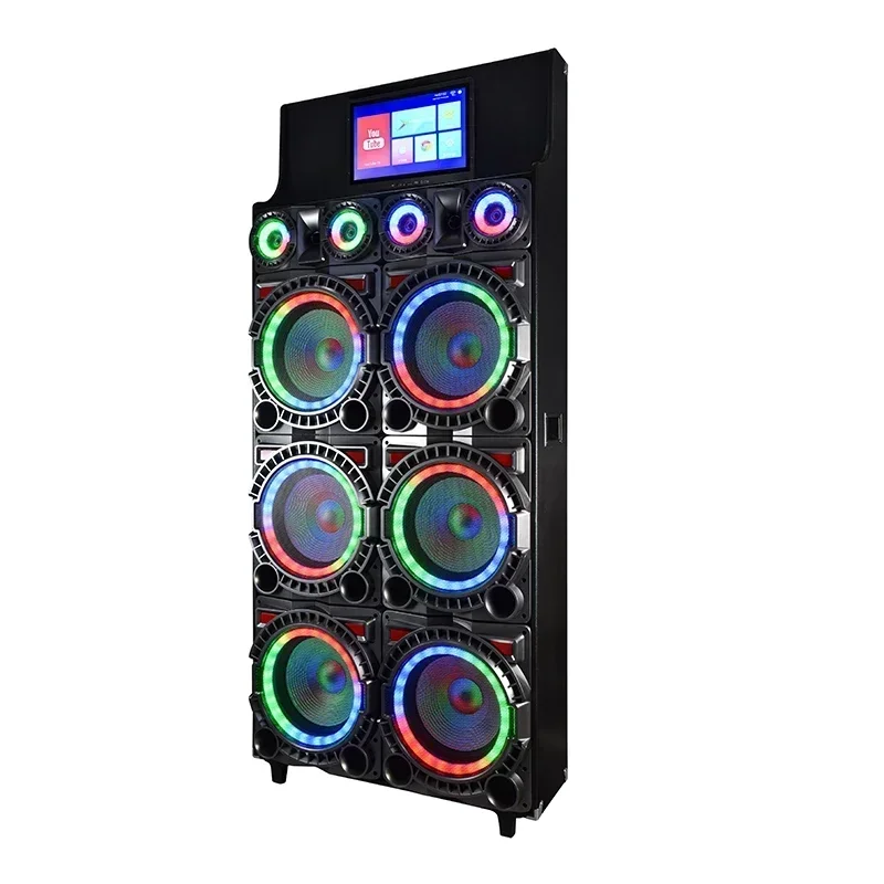 Wood Stage Karaoke PA Trolley Woofer Speaker Black Dj Sound Box Portable AC Party Speakers 300W Audio Speaker Sonorisation 250W