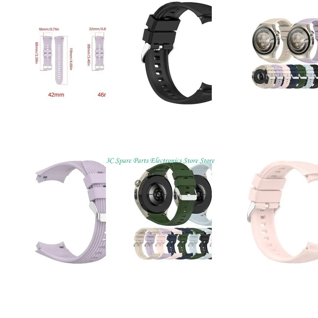 SZ Watch Band Breathable Silicone Belt Replacement Wriststrap Quick Release Sweatproof Belt for Watch 5 42mm/46mm