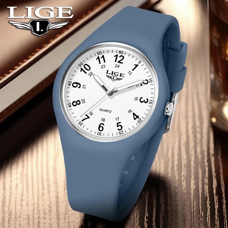 

Наручные часы LIGE 2026: Простые мужские и женские модные повседневные кварцевые часы, водонепроницаемые, светящиеся, с силиконовым ремешком, подарок для женщин, Reloj