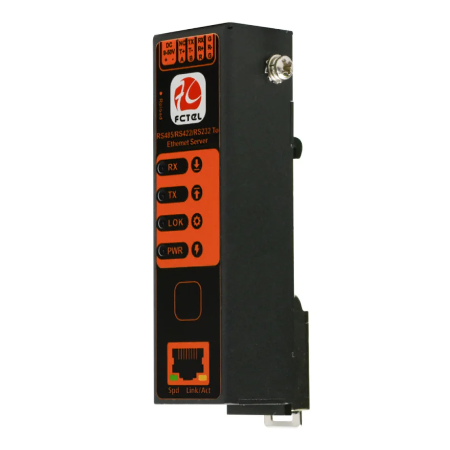 Industrial Din Rail Lipstick Type Serial to Ethernet Converter 1 Port RS485 RS422 RS232 All in One to Ethernet Server