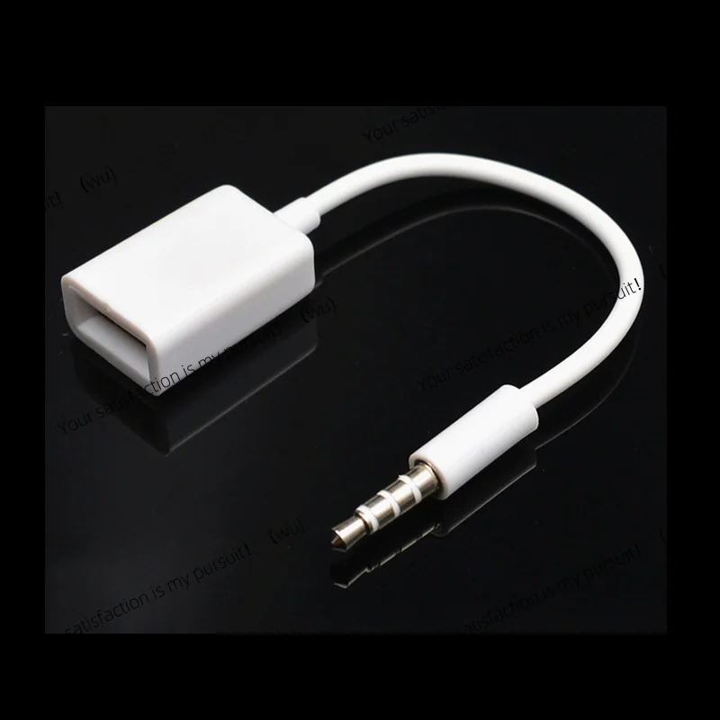 كابل بيانات 3.5 مللي متر ذكر إلى USB أنثى تحويل AUX سيارة MP3 محول الصوت U القرص كليب خط 1 هيئة التصنيع العسكري سماعة كابل + 1 سماعة سلك #3