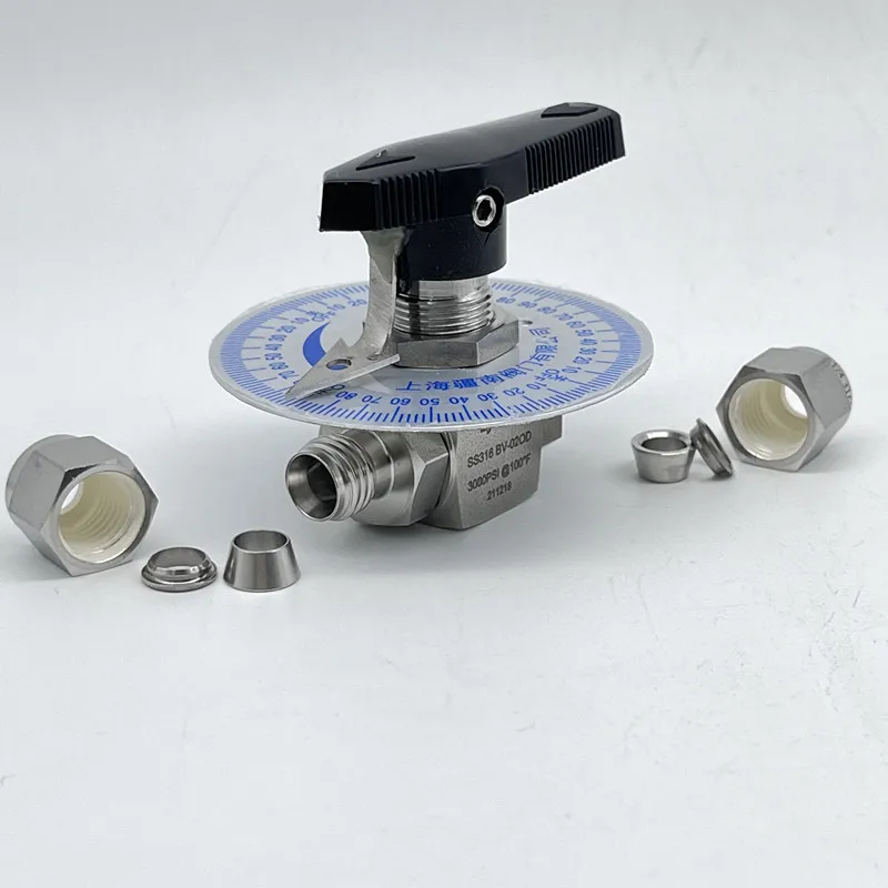 Scale Micro Control Valve SS Metric British Air Source Fluid 316 Card Sleeve Internal Thread Limited Throttle Ball Valve