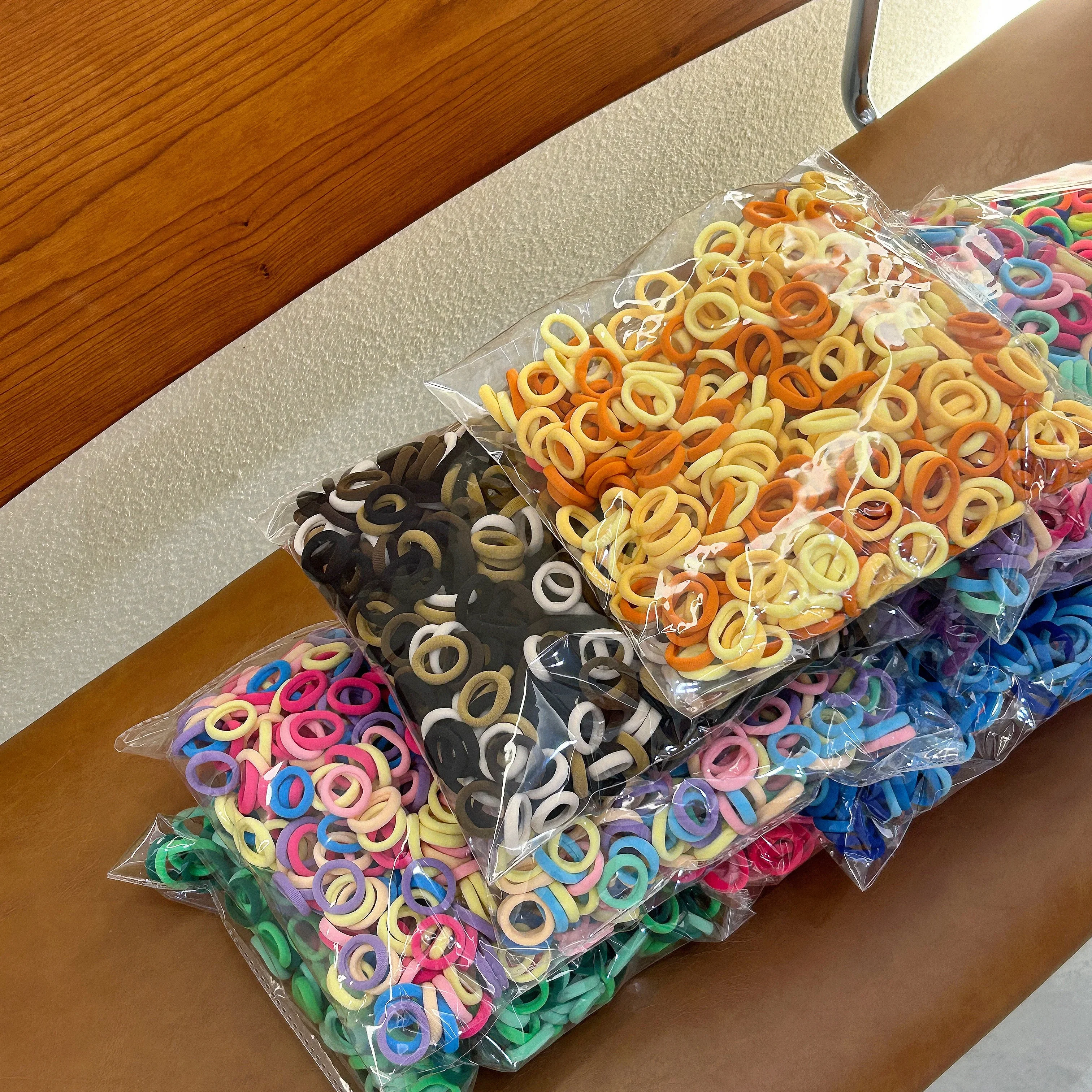100/200/500pc Kinder Haar Zubehör Mit Hoher Elastizität Modische Nylon Haar Seil Einfache Grundlegende Stirnband – Detail 12