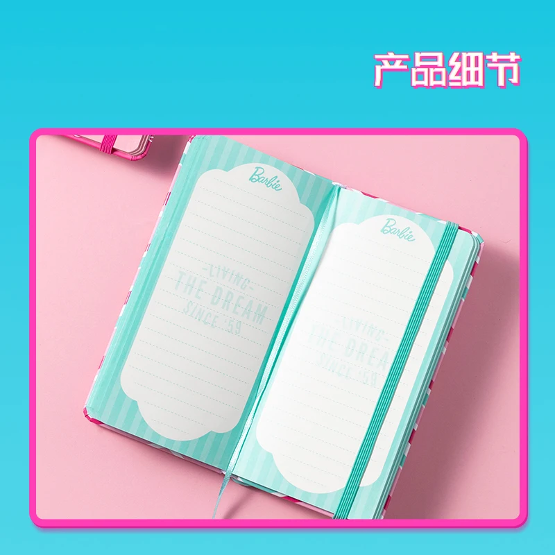 Miniso Barbie Daylight Shining Portable Hardcover Notebook Cute Letter Pink Girly Heart Notepad 80 Pages