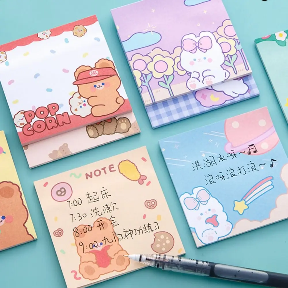 Mini Notepad 90 Sheets Memo Pad Cartoon Rabbit Bear Note Paper Animal Diary Memo Notebook School Supplies