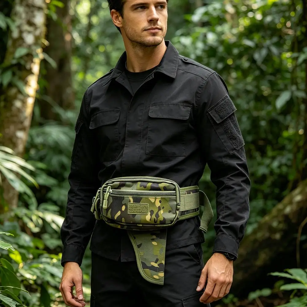 NEW Waterproof Men's Waist Bag Nylon Multi-Pocket Outdoor Concealed Carry Unisex Tactical Bag Anti-Theft Hidden Waist Pack  ﻿ view 3