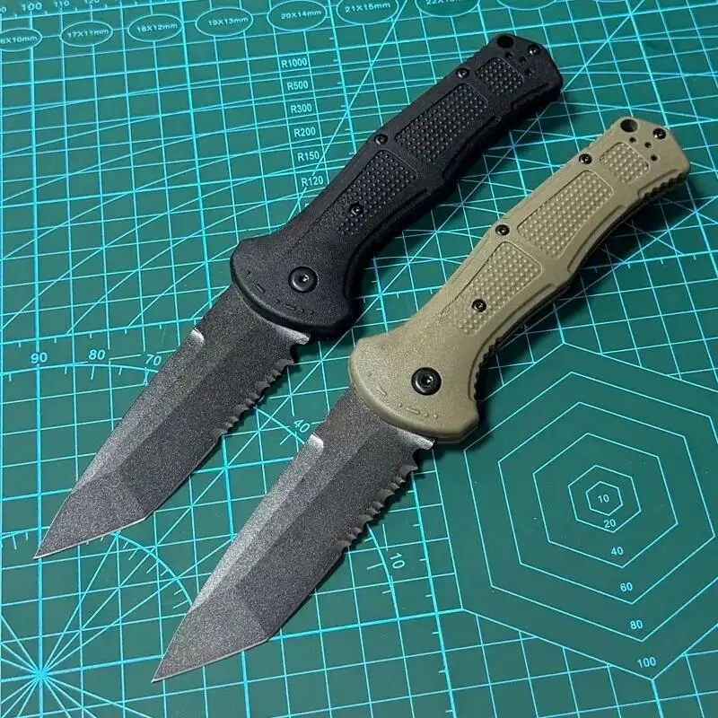 

Lism Store 9070/9071BK Claymore Folding Knife 3.81" CPM-D2 Drop Point Plain Blade, Grivory Handles