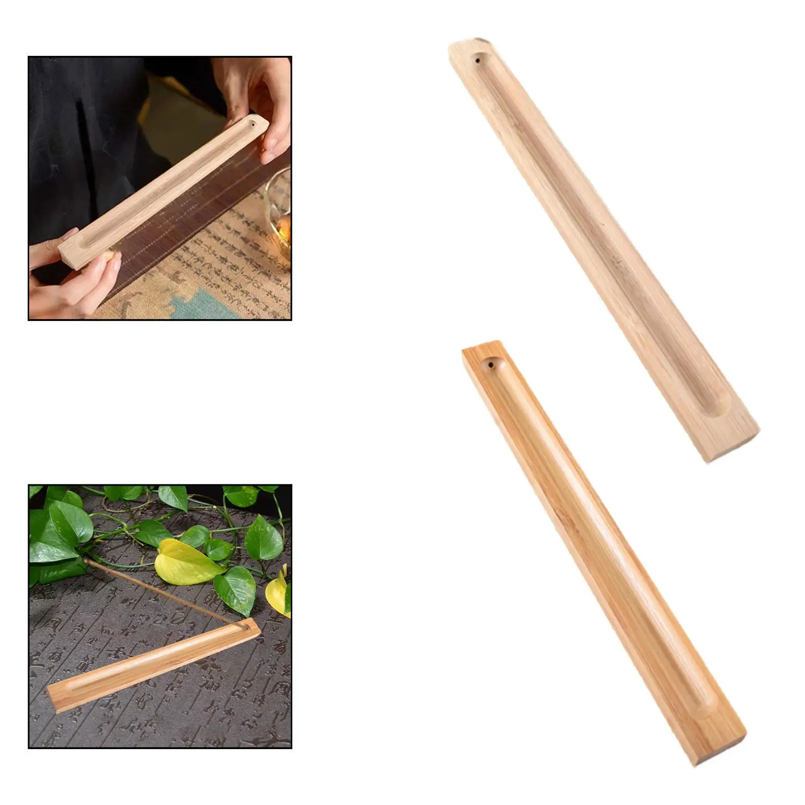 Incense Holder for Sticks Incense Insert Tabletop Censer Craft Bamboo Catcher Plate for Dining Room Bedroom Office SPA Yoga