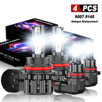 4x 9007 9145 LED Headlight 6000K 100000LM 1:1 Same Size Hi/Lo Beam Fog Light Bulbs Kit For Dodge Ram 1500 2500 3500 2002-2005