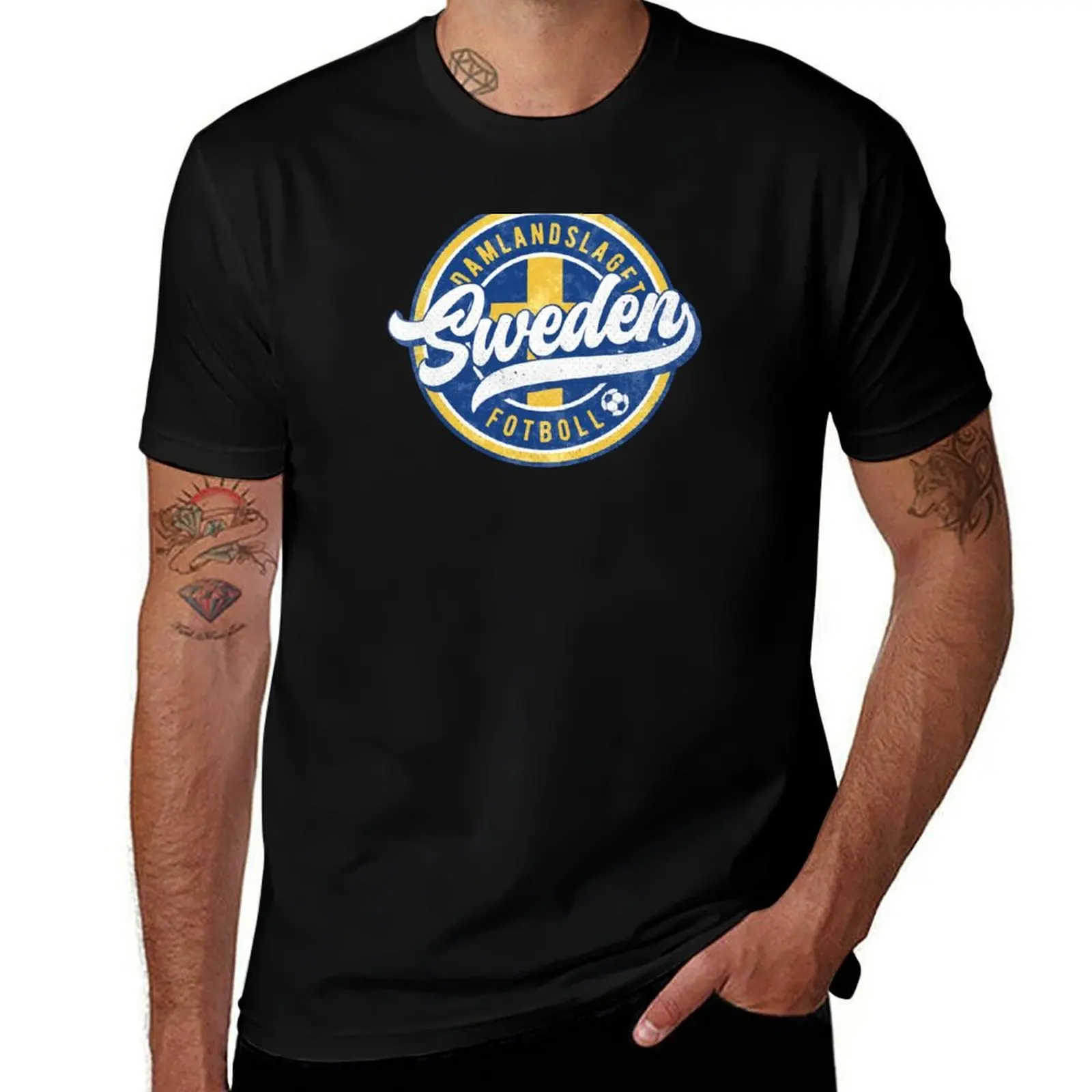 

Sweden Women's Team Football Badge (round) T-Shirt t shirt personalised cotton t shirt pack T-Shirt
