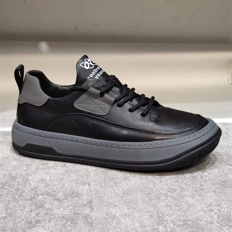 

Повседневные дышащие мягкие кожаные мужские туфли с круглым носком, однотонные, на низком каблуке, с резиновой подошвой, удобные для ежедневной носки