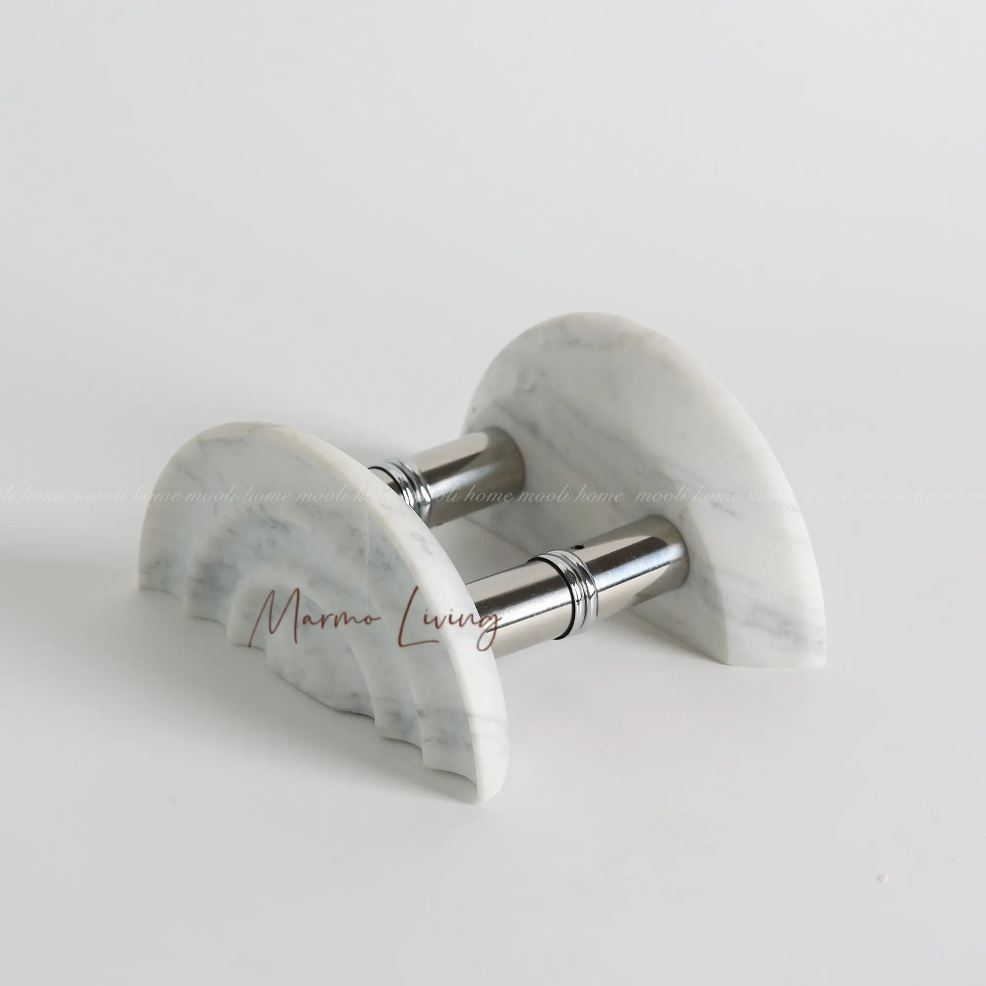 Carrara White 100% Natural Marble Furniture Handle Light Luxury Design Cabinet Drawer Glass Door Pull Handle for Wardrobe