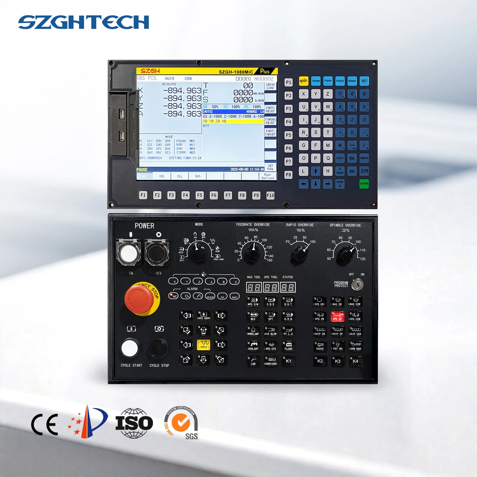 SZGH New Ethernet Type CNC Modbus Controller CNC Controller for Retrofit CNC Milling  Machine