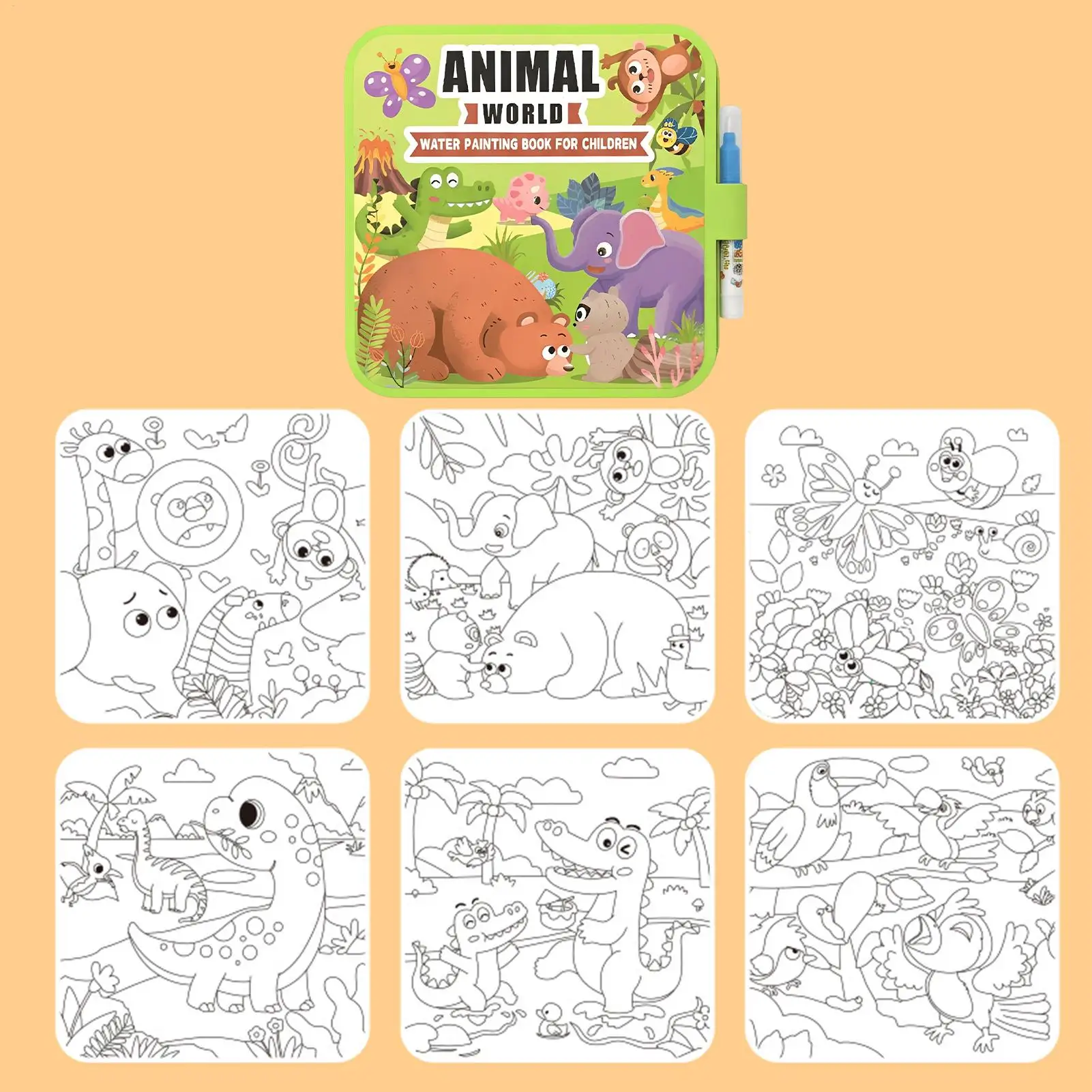 كتاب تلوين مائي جديد قابل لإعادة الاستخدام كتاب رسم مائي للأطفال لوحة خربش تعليمية لعبة فنية للسفر لنشاط سيارة الطائرة #1