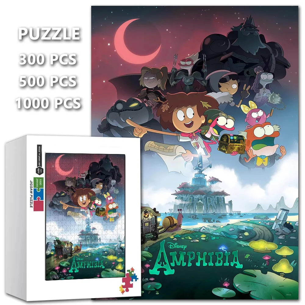 Dinsey Amphibia Cartoon Puzzle 300/500/1000 Pieces Adventures for Anne Boonchuy Anime Print Jigsaw Puzzles Educational Toys