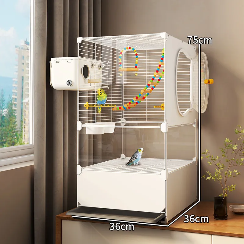 

Acrylic Pedestal Bird Cages Plastic Glass House Bird Cages Birds Cockatiel Accessories Aviary Jaula Para Canarios Pet Supplies