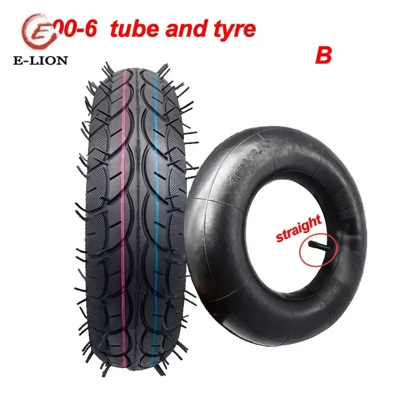 4.00-6 Tire 4.00-6 Straight/Bent Valve Inner Tube Outer Tyre for Trolley Go Kart Electric Vehicle Electric Scooter Tire