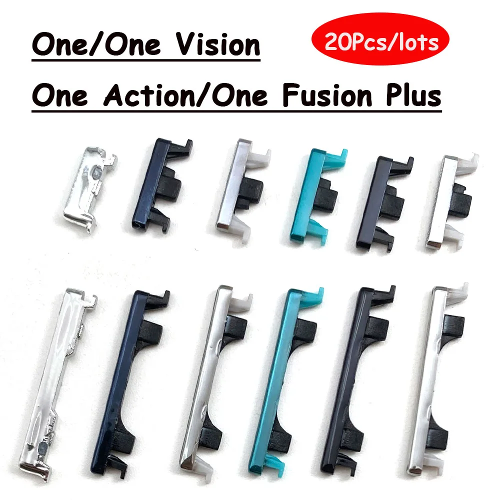 20Pcs，Side Key Button For Motorola One Vision Action Hyper One Fusion Plus Power Button+Volume Side Button Key Set Replacement