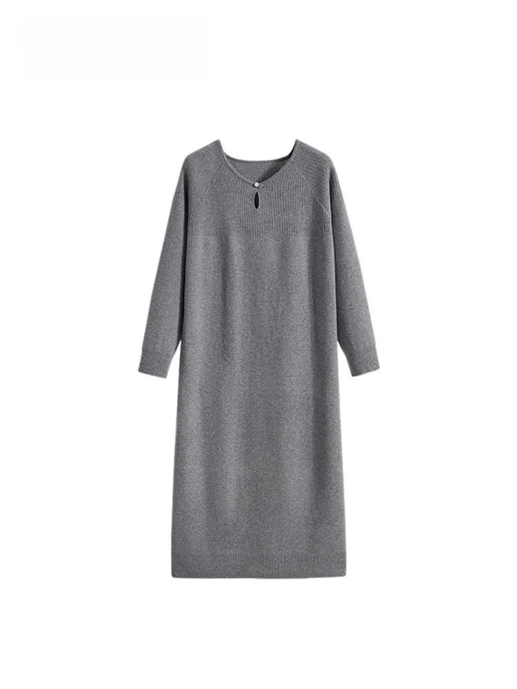 Falda redonda de punto de talla grande Ne Dr para mujer Otoño Invierno nueva falda para ocultar carne con reducción de edad Sle Fley Sister Ele