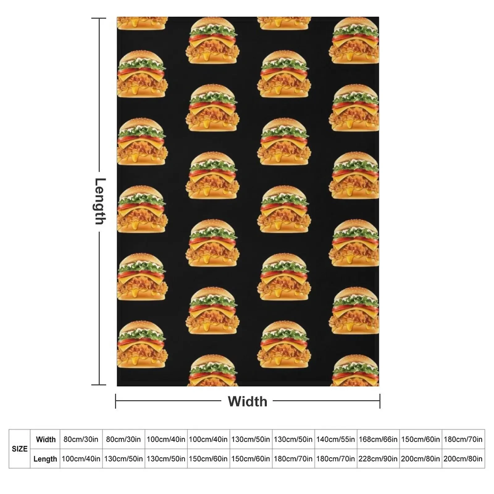 Crispy Chicken Burger With Melted Cheese Throw Blanket Tourist blankets and throws anime Blankets
