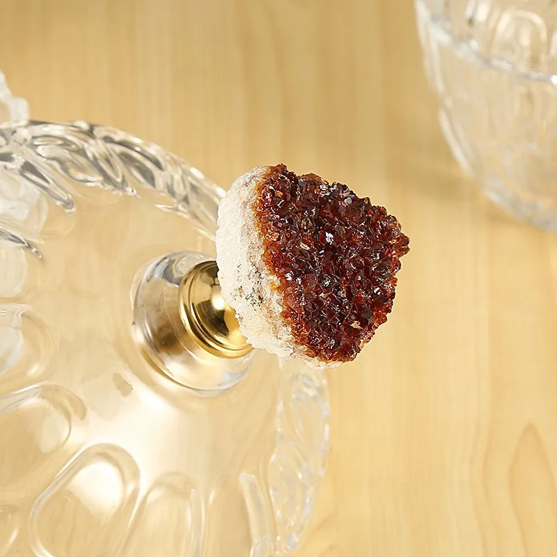 Citrine cluster candy jar small ornament, model room glass storage dried fruit jar