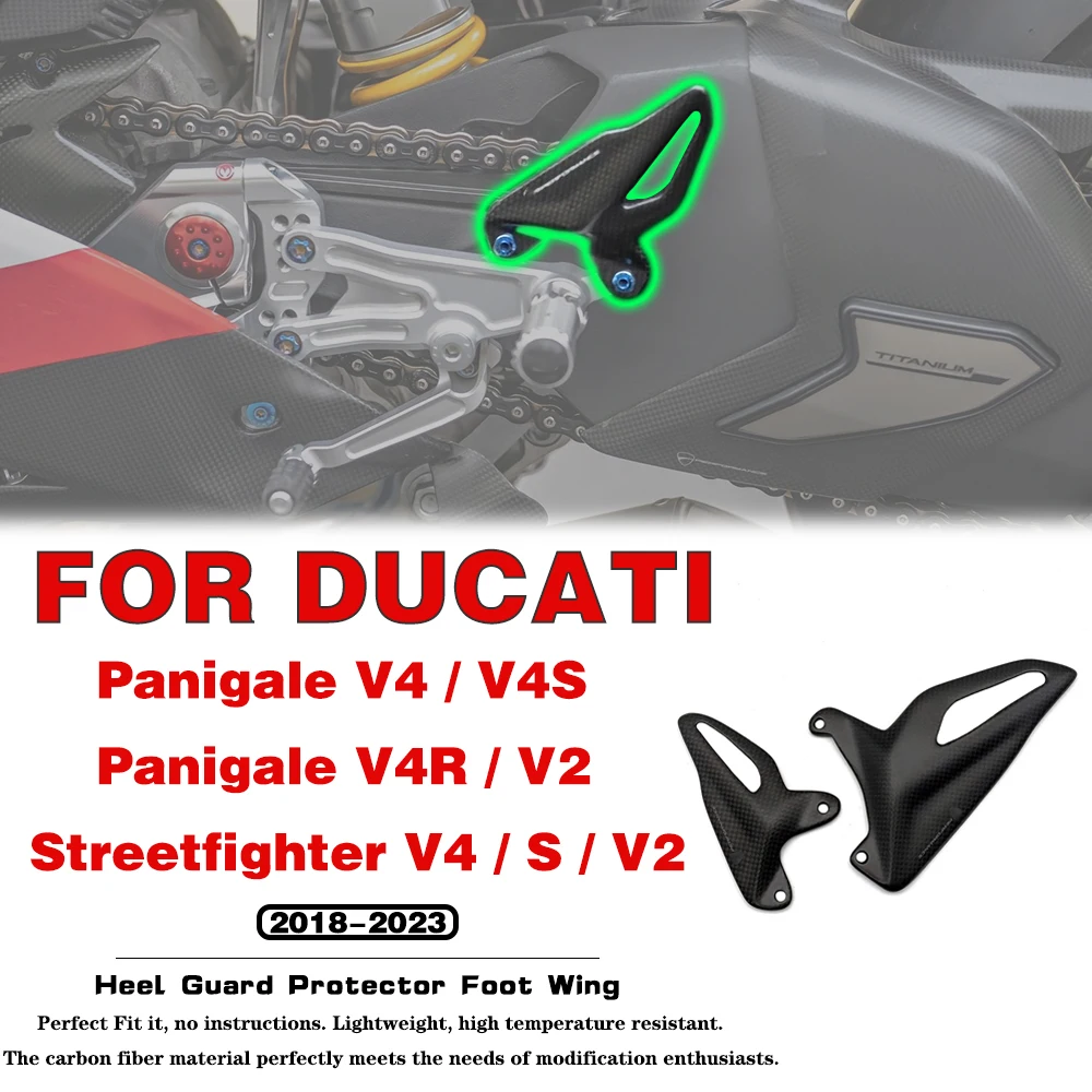 

Heel Guards For DUCATI Panigale V4/V4S/V4R/V2 Streetfighter V4/S/V2 2018-2023 Accessories Carbon Fiber Rear Foot Wing Protector