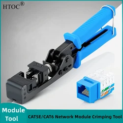 HTOC ağ modülü tel kesici RJ45 modülü çerçeve tel kesici takım sonlandırma için 4-Pair UTP krikolar (90 ° modül için uygun)